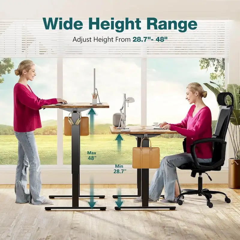 Bureau assis-debout électrique réglable en hauteur, bureau ergonomique pour ordinateur, quatre tailles, quatre couleurs