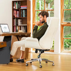 Chaise de bureau pivotante réglable Glitzhome 48 pouces style milieu du siècle en similicuir