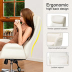 Chaise de bureau pivotante réglable Glitzhome 48 pouces style milieu du siècle en similicuir