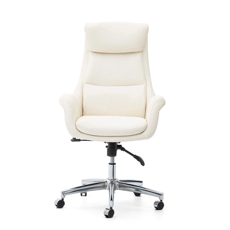 Chaise de bureau pivotante réglable Glitzhome 48 pouces style milieu du siècle en similicuir