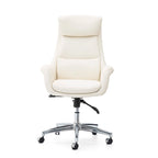 Chaise de bureau pivotante réglable Glitzhome 48 pouces style milieu du siècle en similicuir