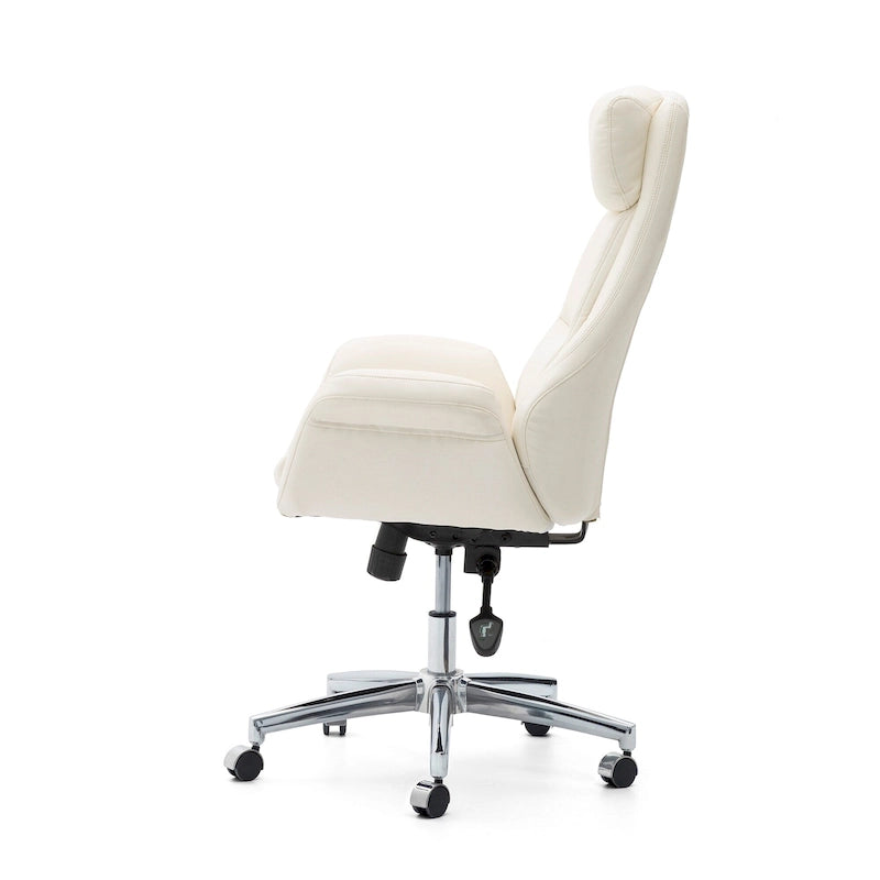 Chaise de bureau pivotante réglable Glitzhome 48 pouces style milieu du siècle en similicuir