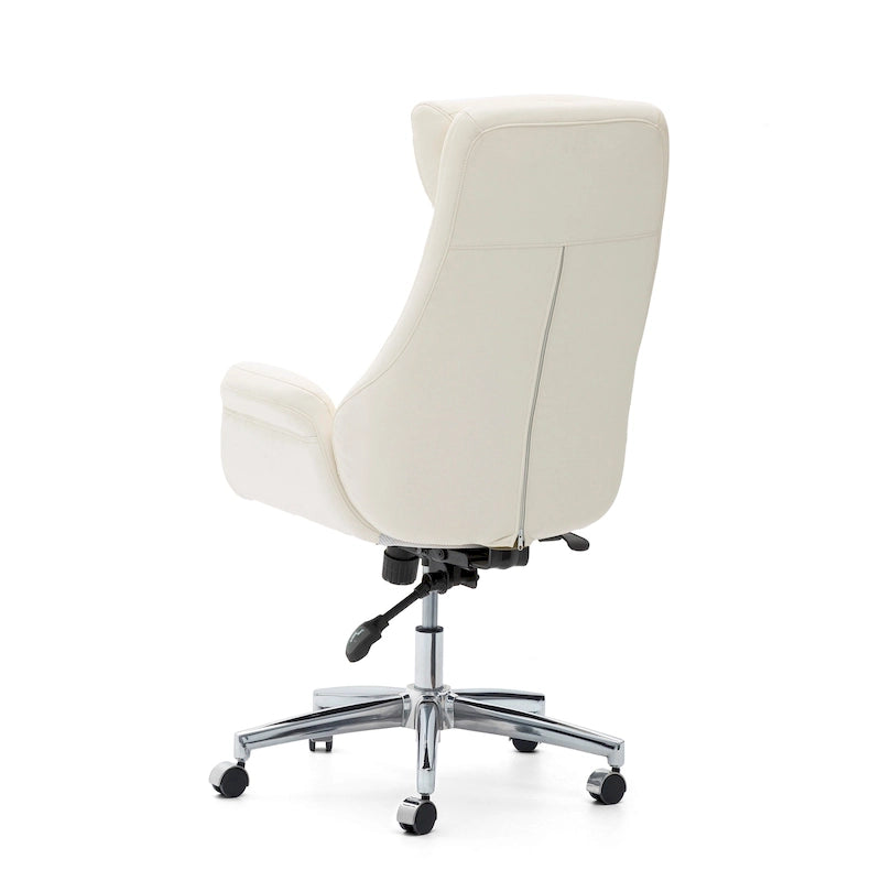 Chaise de bureau pivotante réglable Glitzhome 48 pouces style milieu du siècle en similicuir