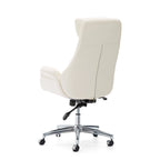 Chaise de bureau pivotante réglable Glitzhome 48 pouces style milieu du siècle en similicuir