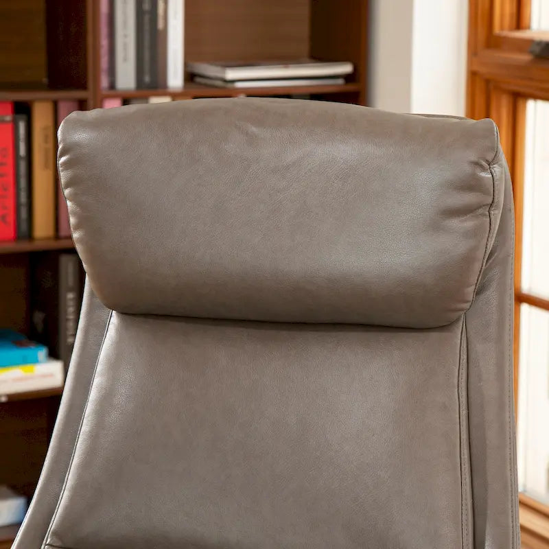 Chaise de bureau pivotante réglable Glitzhome 48 pouces style milieu du siècle en similicuir