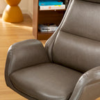 Chaise de bureau pivotante réglable Glitzhome 48 pouces style milieu du siècle en similicuir