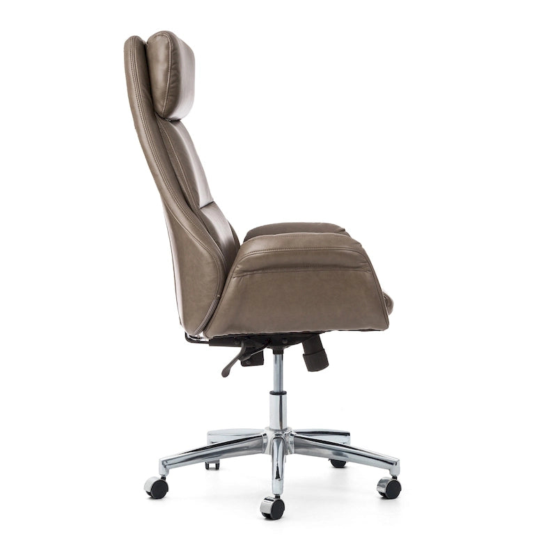 Chaise de bureau pivotante réglable Glitzhome 48 pouces style milieu du siècle en similicuir