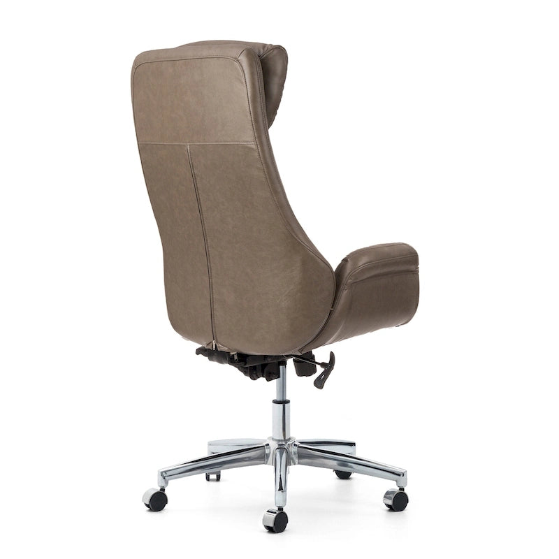 Chaise de bureau pivotante réglable Glitzhome 48 pouces style milieu du siècle en similicuir
