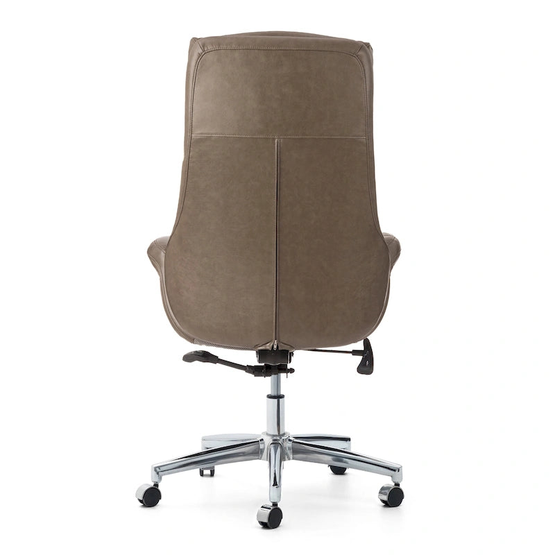 Chaise de bureau pivotante réglable Glitzhome 48 pouces style milieu du siècle en similicuir