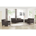 Ensemble canapé, causeuse et fauteuil Hydeline Ennis en cuir pleine fleur - Canapé, causeuse, fauteuil