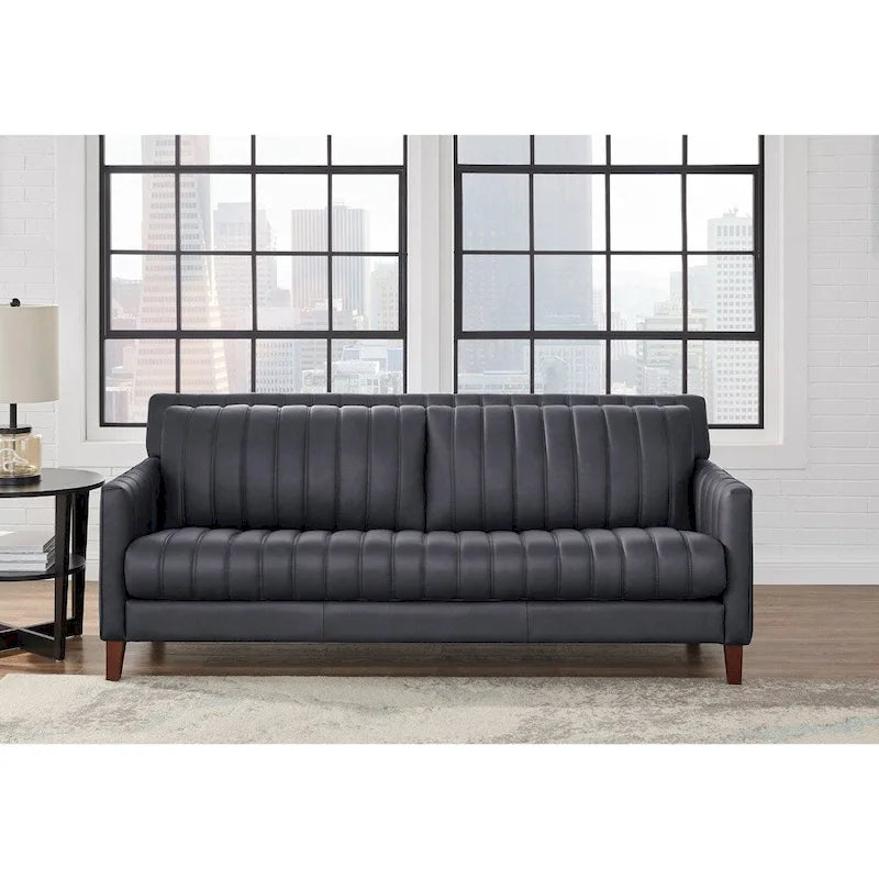 Ensemble canapé, causeuse et fauteuil Hydeline Ennis en cuir pleine fleur - Canapé, causeuse, fauteuil