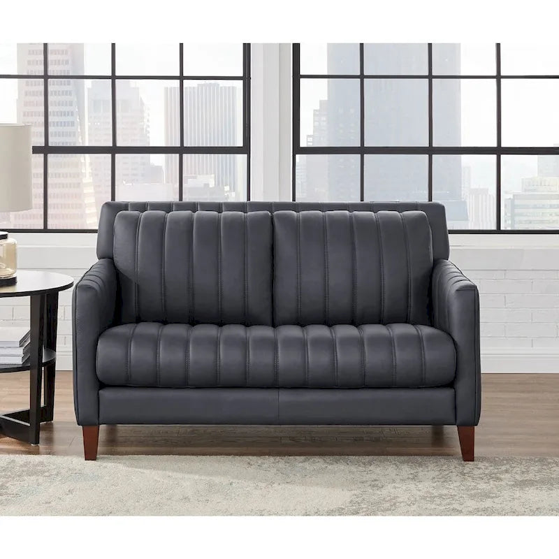 Ensemble canapé, causeuse et fauteuil Hydeline Ennis en cuir pleine fleur - Canapé, causeuse, fauteuil