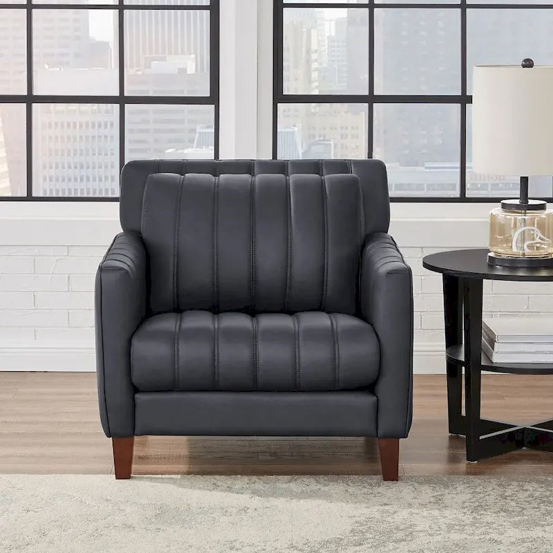 Ensemble canapé, causeuse et fauteuil Hydeline Ennis en cuir pleine fleur - Canapé, causeuse, fauteuil