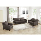 Ensemble canapé, causeuse et fauteuil Hydeline Ennis en cuir pleine fleur - Canapé, causeuse, fauteuil