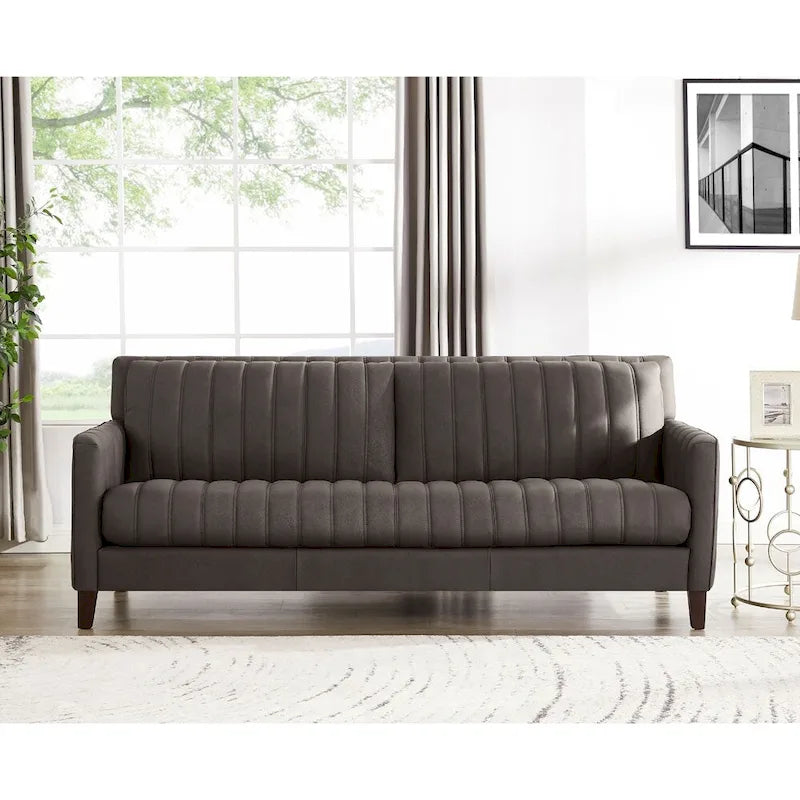 Ensemble canapé, causeuse et fauteuil Hydeline Ennis en cuir pleine fleur - Canapé, causeuse, fauteuil