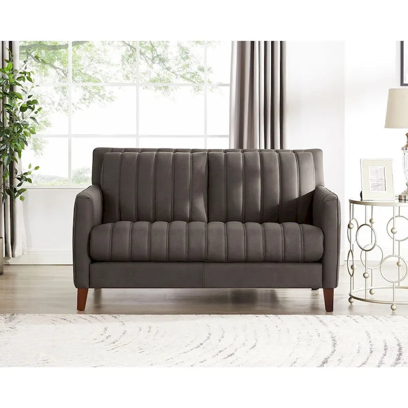 Ensemble canapé, causeuse et fauteuil Hydeline Ennis en cuir pleine fleur - Canapé, causeuse, fauteuil