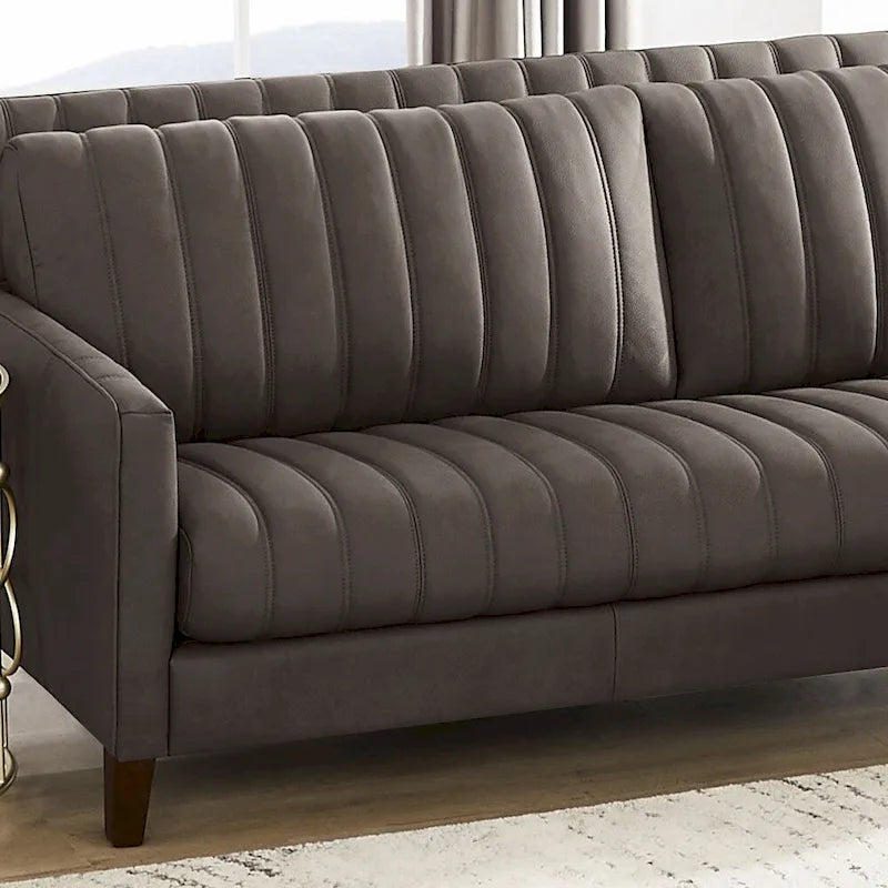 Ensemble canapé, causeuse et fauteuil Hydeline Ennis en cuir pleine fleur - Canapé, causeuse, fauteuil