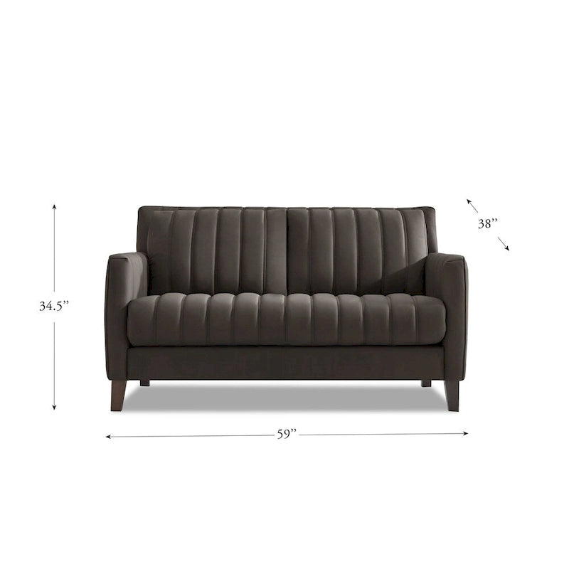 Ensemble canapé, causeuse et fauteuil Hydeline Ennis en cuir pleine fleur - Canapé, causeuse, fauteuil