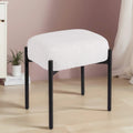 Tabouret de coiffeuse rond en fausse fourrure d'ourson, repose-pieds ottoman