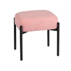 Tabouret de coiffeuse rond en fausse fourrure d'ourson, repose-pieds ottoman