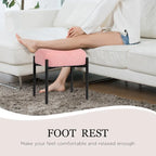 Tabouret de coiffeuse rond en fausse fourrure d'ourson, repose-pieds ottoman