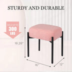 Tabouret de coiffeuse rond en fausse fourrure d'ourson, repose-pieds ottoman