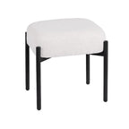 Tabouret de coiffeuse rond en fausse fourrure d'ourson, repose-pieds ottoman