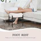Tabouret de coiffeuse rond en fausse fourrure d'ourson, repose-pieds ottoman