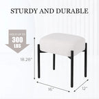 Tabouret de coiffeuse rond en fausse fourrure d'ourson, repose-pieds ottoman