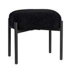 Tabouret de coiffeuse rond en fausse fourrure d'ourson, repose-pieds ottoman