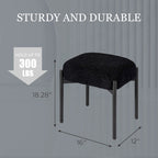 Tabouret de coiffeuse rond en fausse fourrure d'ourson, repose-pieds ottoman