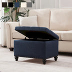 Banc ottoman de rangement capitonné, repose-pieds rectangulaire