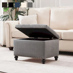 Banc ottoman de rangement capitonné, repose-pieds rectangulaire