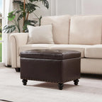 Banc ottoman de rangement capitonné, repose-pieds rectangulaire