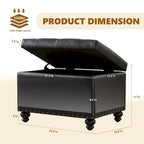 Banc ottoman de rangement capitonné, repose-pieds rectangulaire