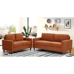Ensemble canapé et causeuse 2 pièces Miles de US Pride Furniture avec coussins de dossier réversibles, style moderne du milieu du siècle