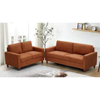 Ensemble canapé et causeuse 2 pièces Miles de US Pride Furniture avec coussins de dossier réversibles, style moderne du milieu du siècle