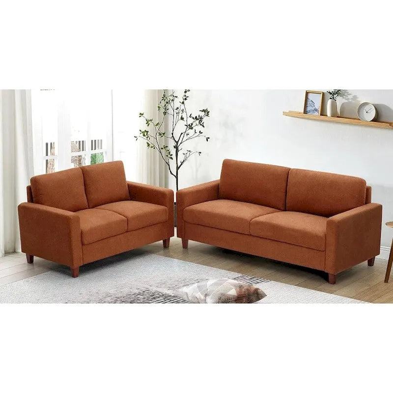 Ensemble canapé et causeuse 2 pièces Miles de US Pride Furniture avec coussins de dossier réversibles, style moderne du milieu du siècle