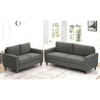 Ensemble canapé et causeuse 2 pièces Miles de US Pride Furniture avec coussins de dossier réversibles, style moderne du milieu du siècle