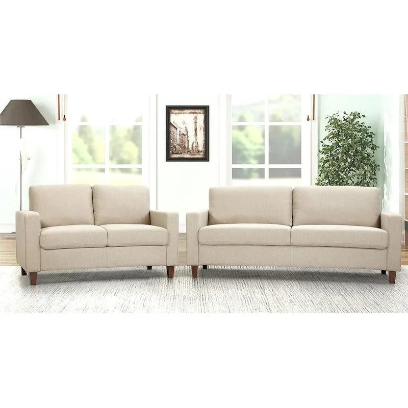 Ensemble canapé et causeuse 2 pièces Miles de US Pride Furniture avec coussins de dossier réversibles, style moderne du milieu du siècle
