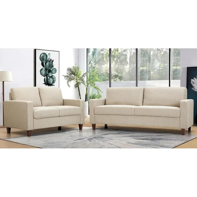 Ensemble canapé et causeuse 2 pièces Miles de US Pride Furniture avec coussins de dossier réversibles, style moderne du milieu du siècle