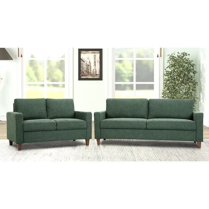 Ensemble canapé et causeuse 2 pièces Miles de US Pride Furniture avec coussins de dossier réversibles, style moderne du milieu du siècle