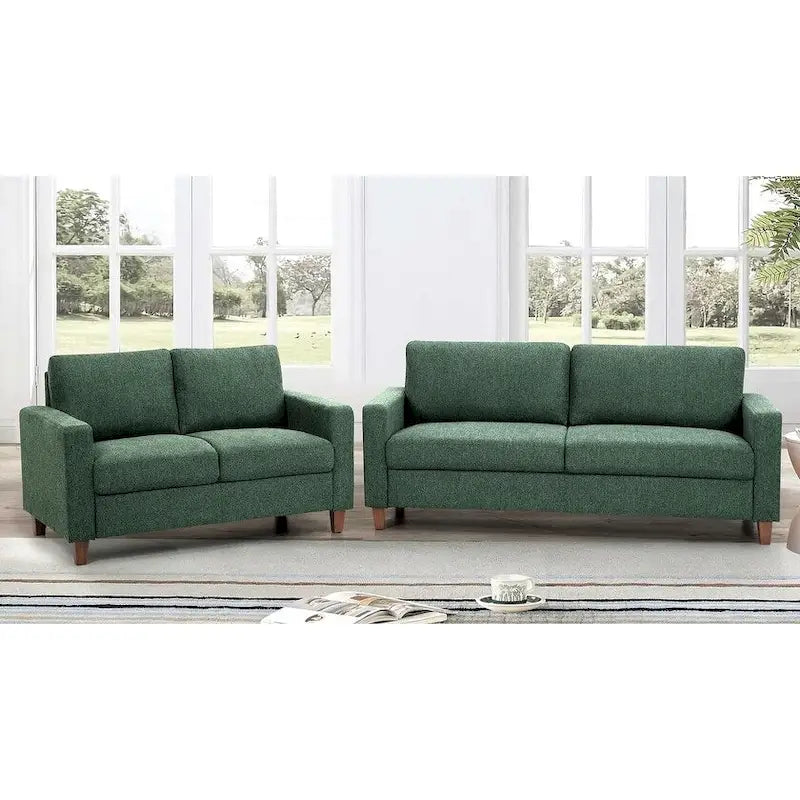 Ensemble canapé et causeuse 2 pièces Miles de US Pride Furniture avec coussins de dossier réversibles, style moderne du milieu du siècle