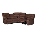 Canapé d'angle inclinable manuel 5 pièces en polyester/suède de 93 pouces de large