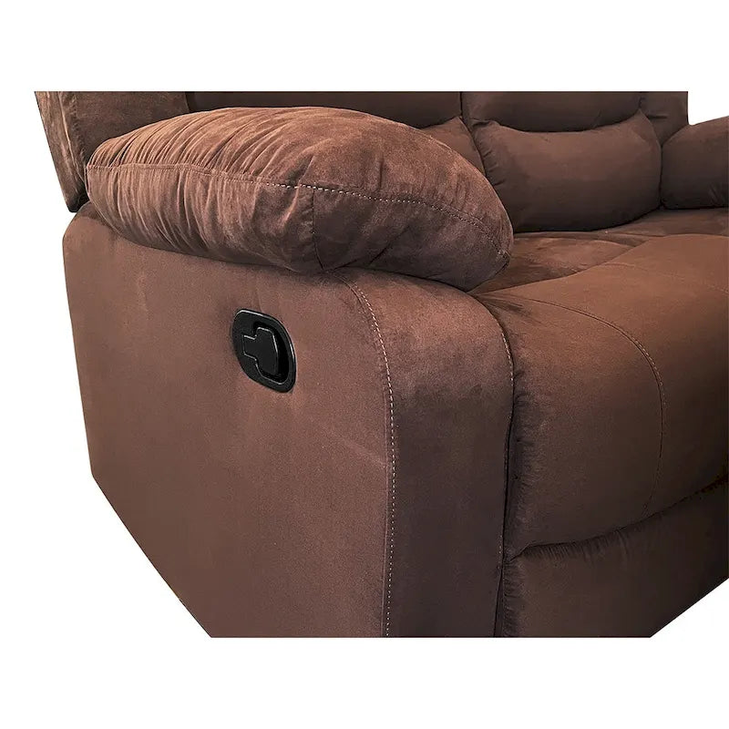 Canapé d'angle inclinable manuel 5 pièces en polyester/suède de 93 pouces de large