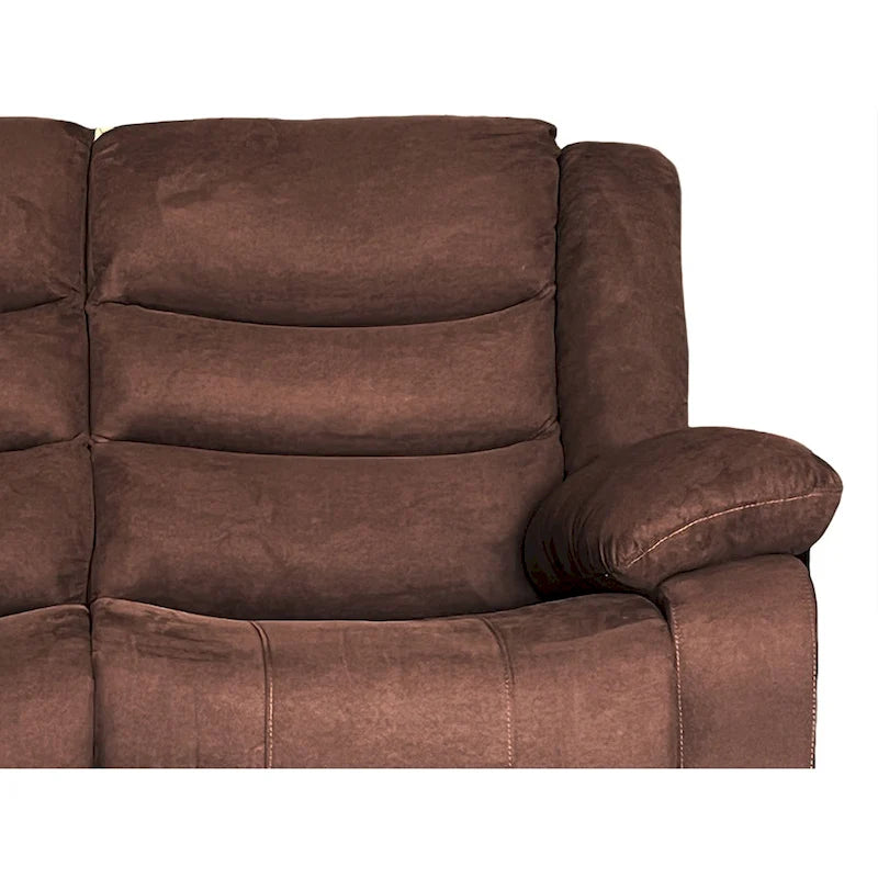 Canapé d'angle inclinable manuel 5 pièces en polyester/suède de 93 pouces de large