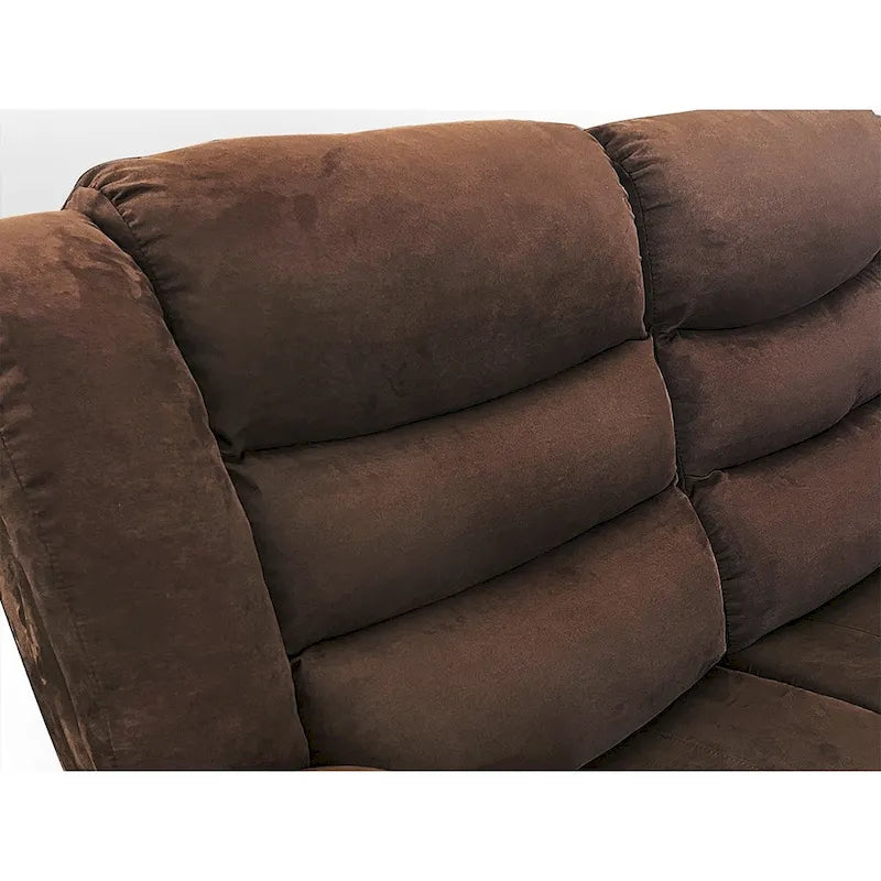 Canapé d'angle inclinable manuel 5 pièces en polyester/suède de 93 pouces de large