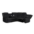 Canapé d'angle inclinable manuel 5 pièces en polyester/suède de 93 pouces de large