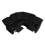 Canapé d'angle inclinable manuel 5 pièces en polyester/suède de 93 pouces de large