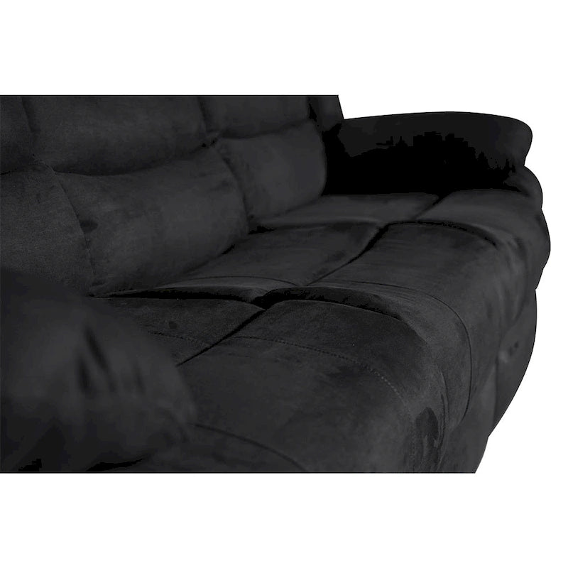 Canapé d'angle inclinable manuel 5 pièces en polyester/suède de 93 pouces de large